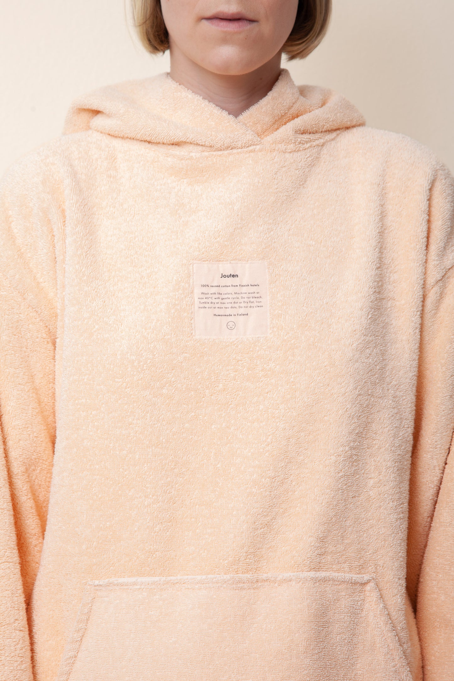 Unisex Regular Terry Hoodie in Peach