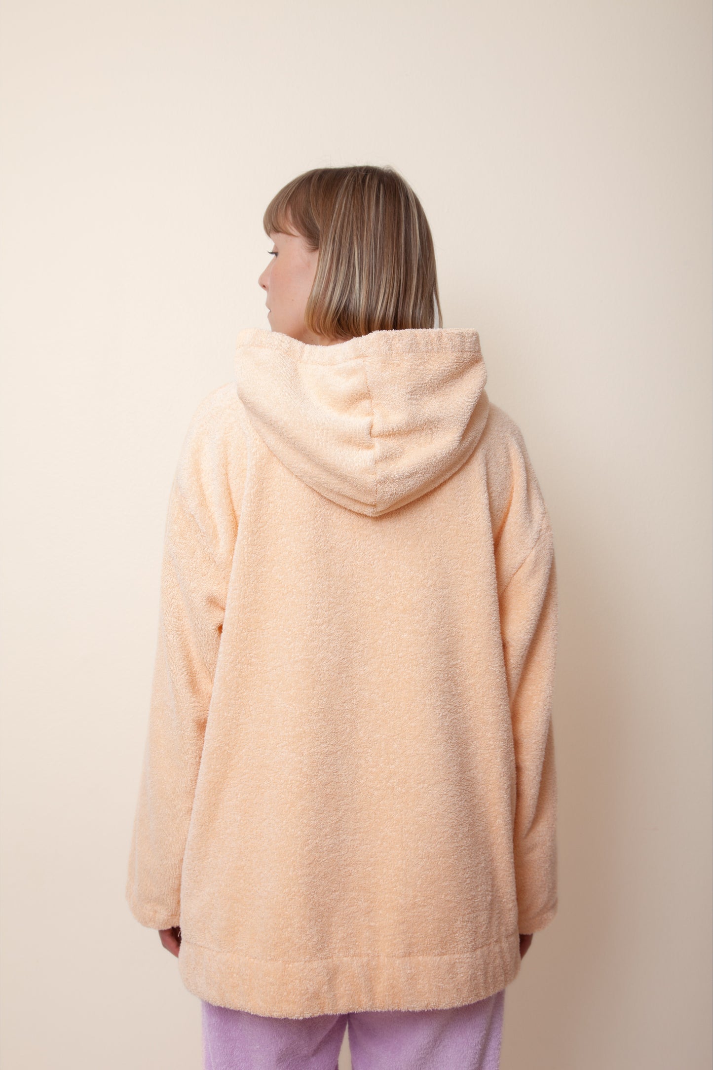 Unisex Regular Terry Hoodie in Peach