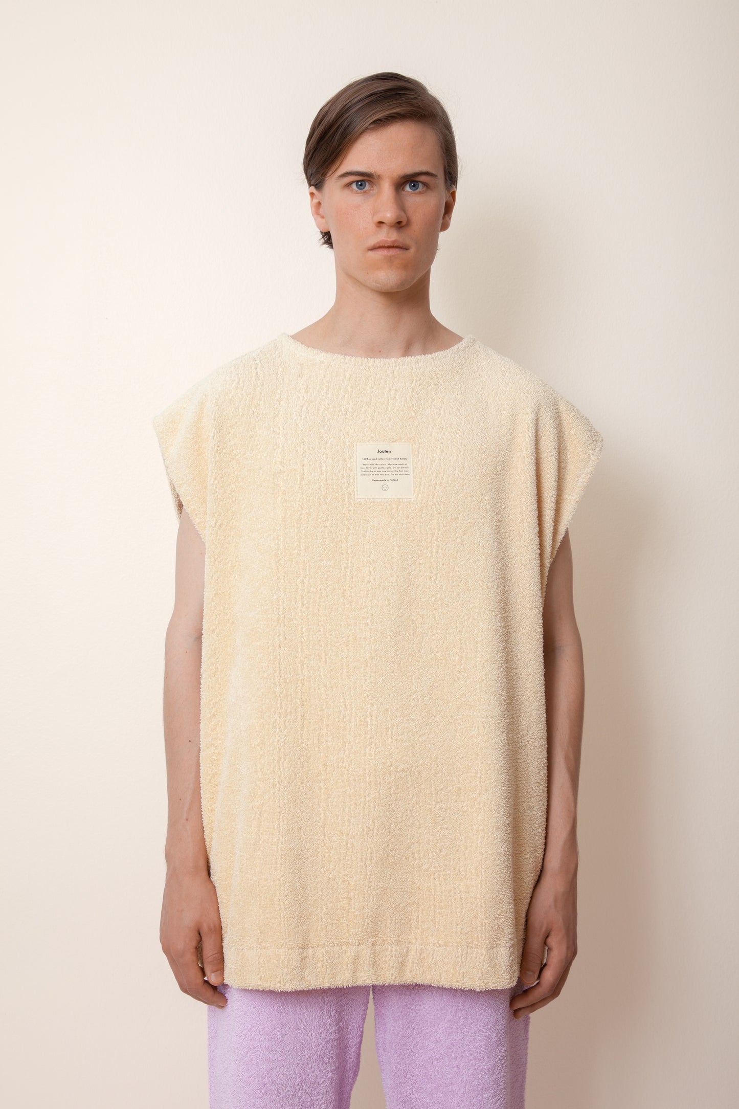 Unisex Sleeveless Terry Shirt in Sand