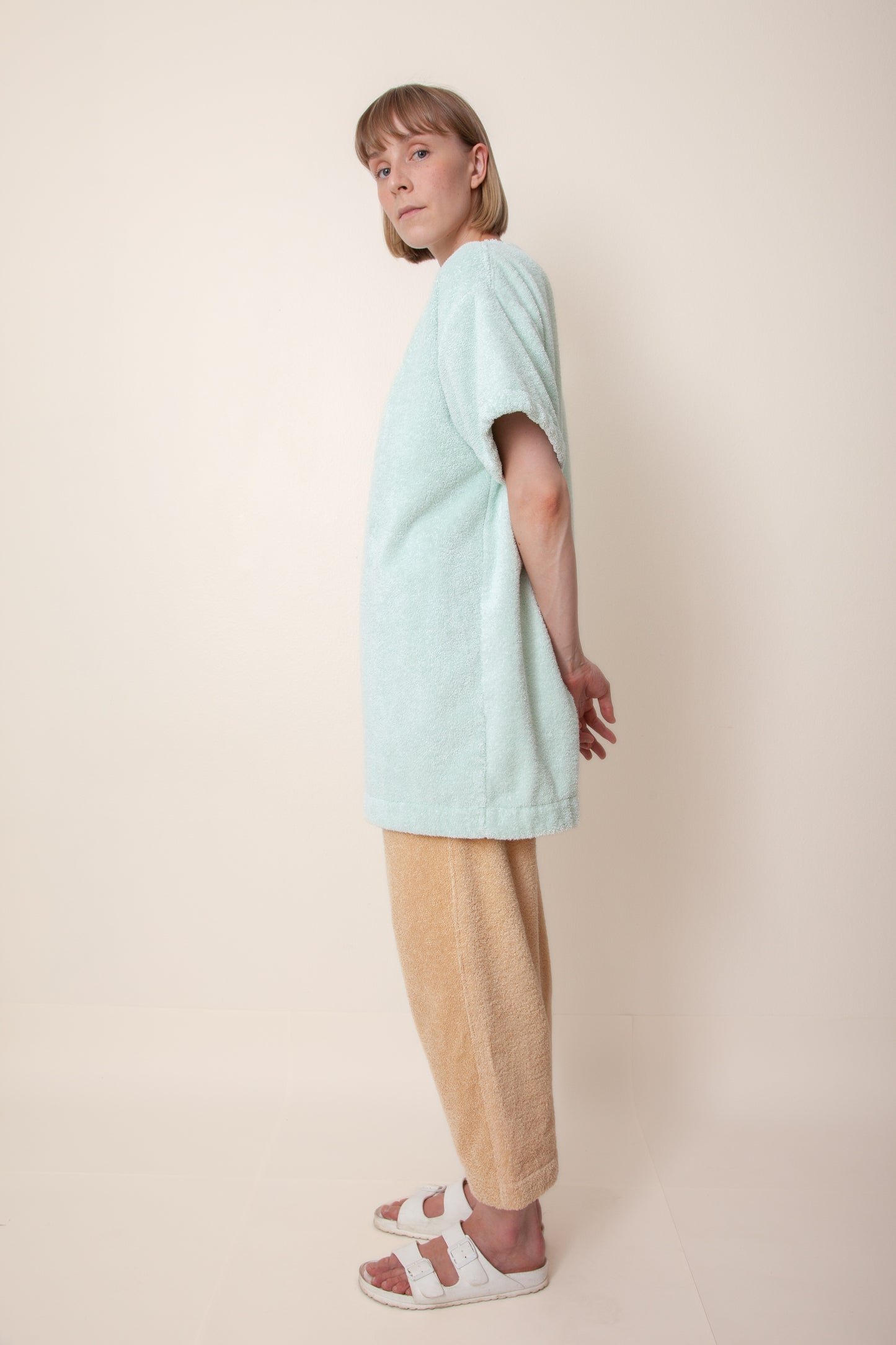 Unisex Overlong Terry Shirt in Ice Mint