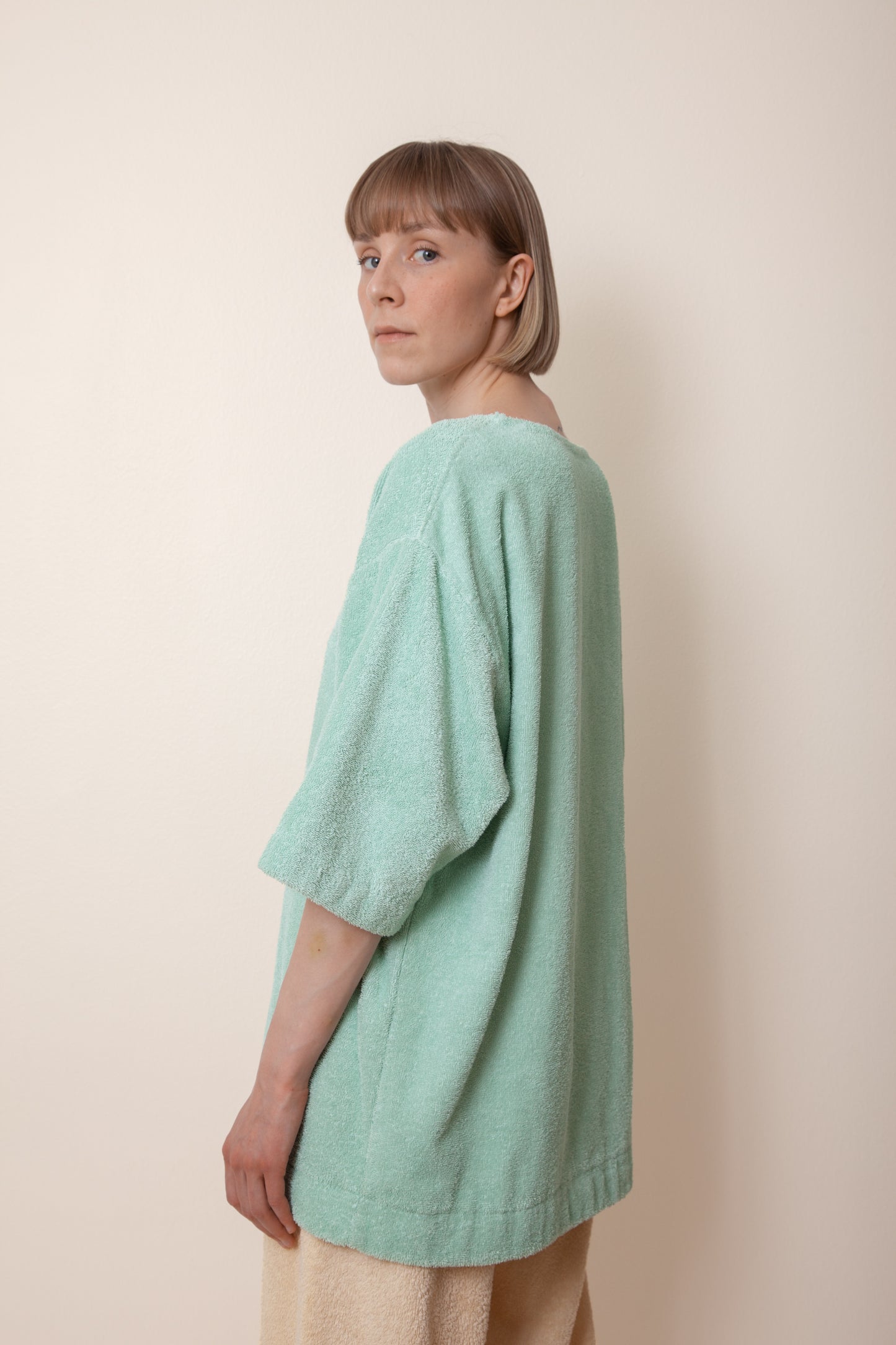 Unisex Terry Half Sleeve in Mint