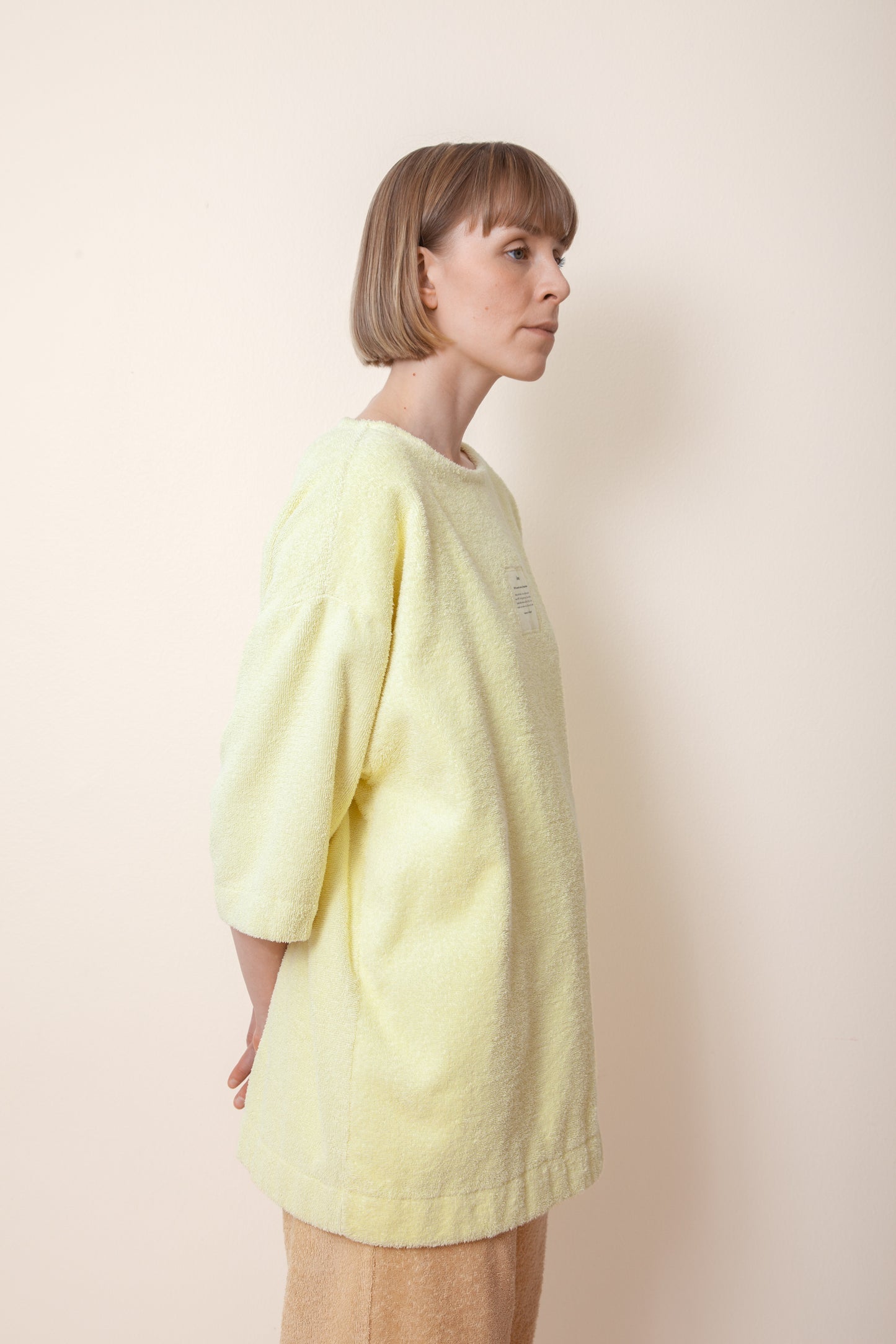 Unisex Terry Half Sleeve in Lemon