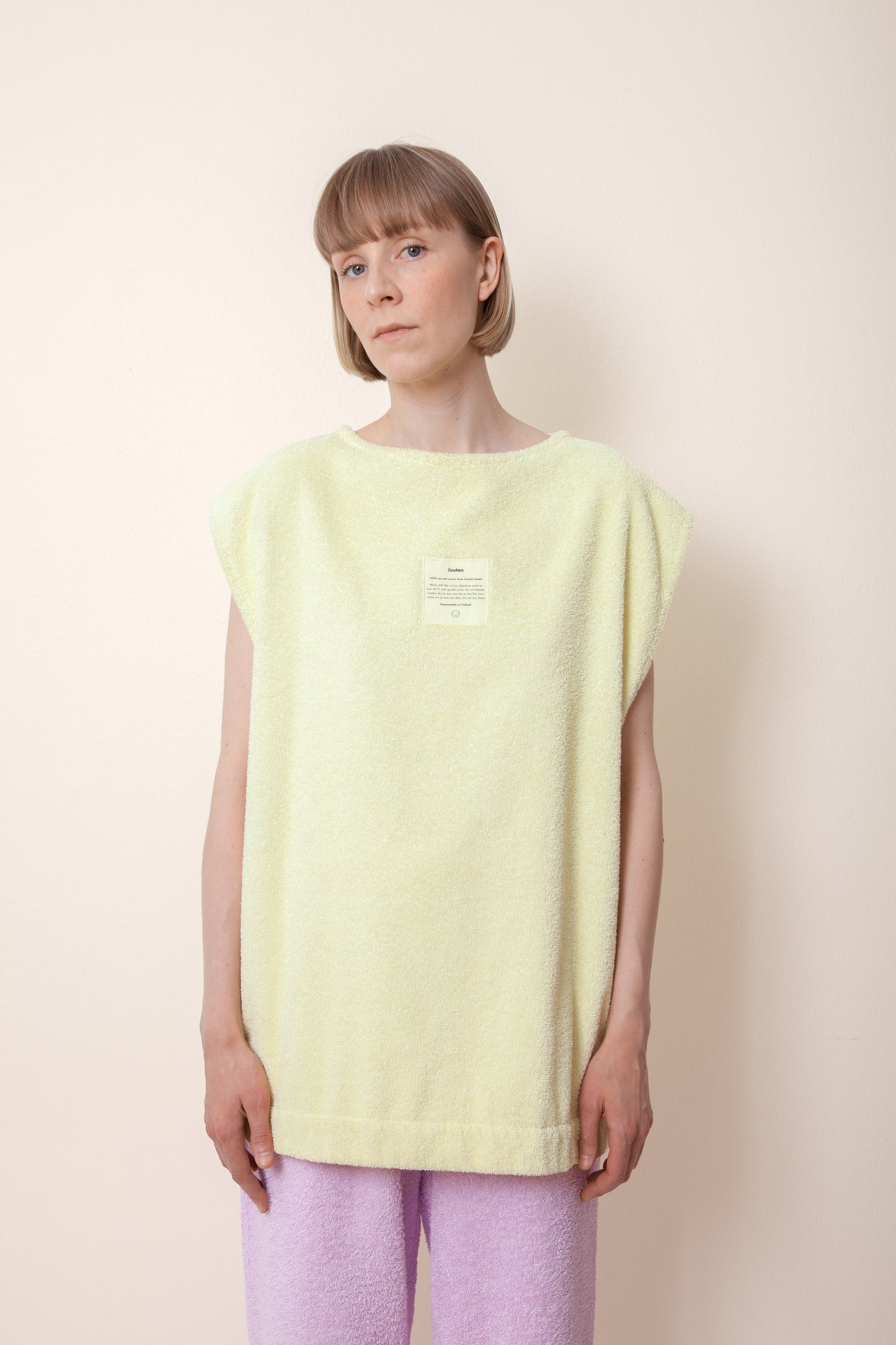 Unisex Sleeveless Terry Shirt in Lemon