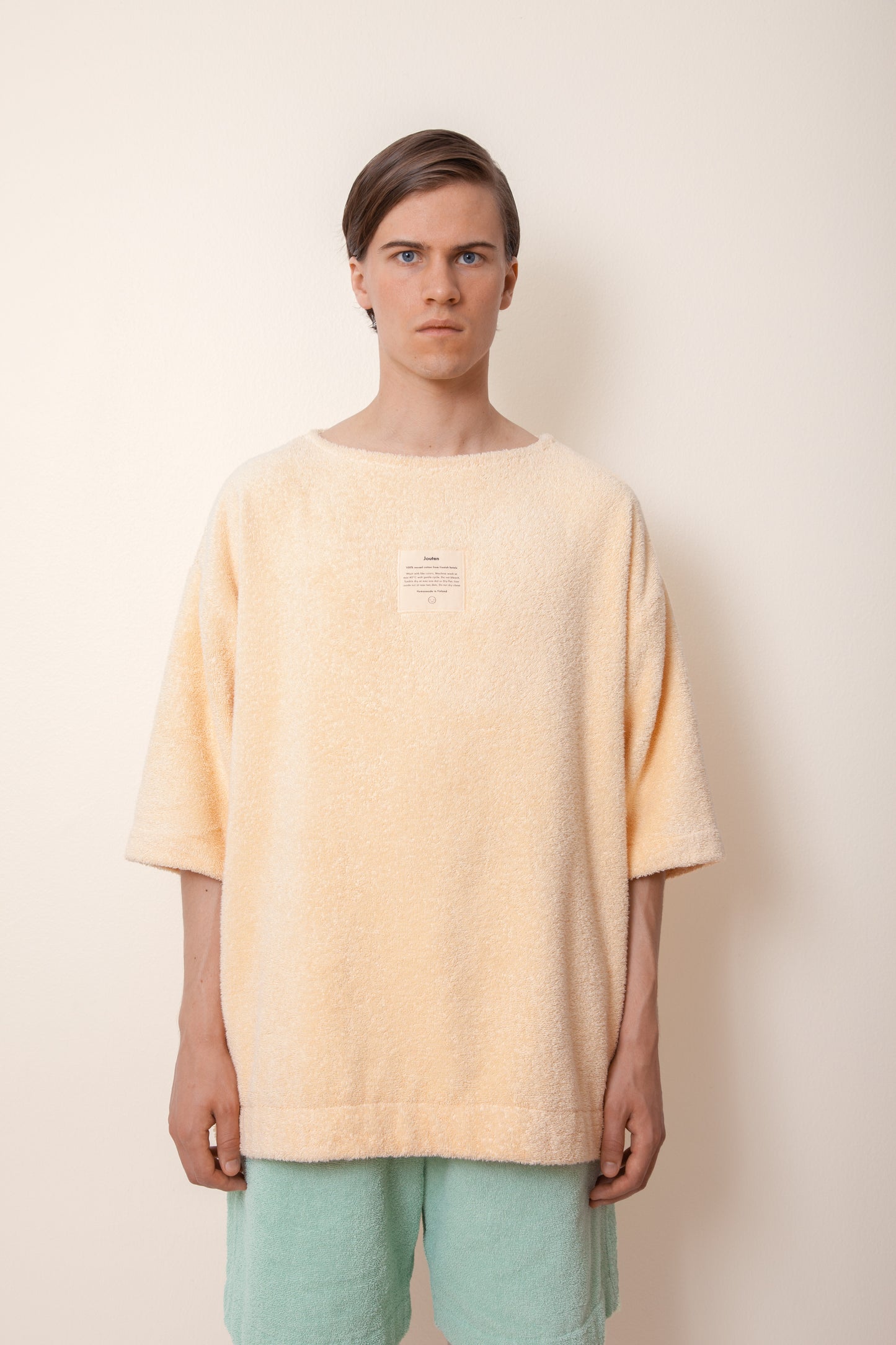 Unisex Terry Half Sleeve in Peach
