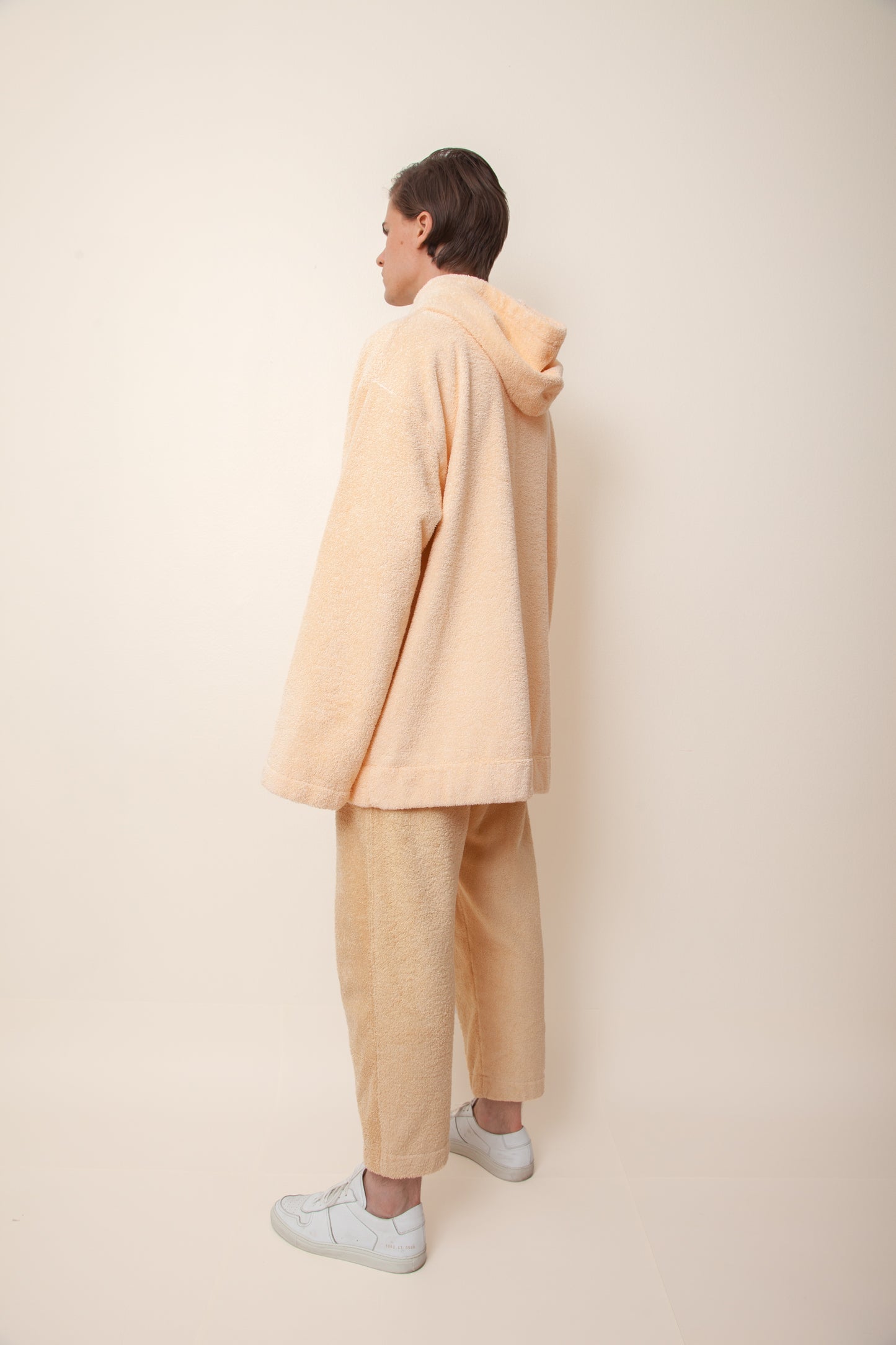 Unisex Cropped Terry Pants in Coffee