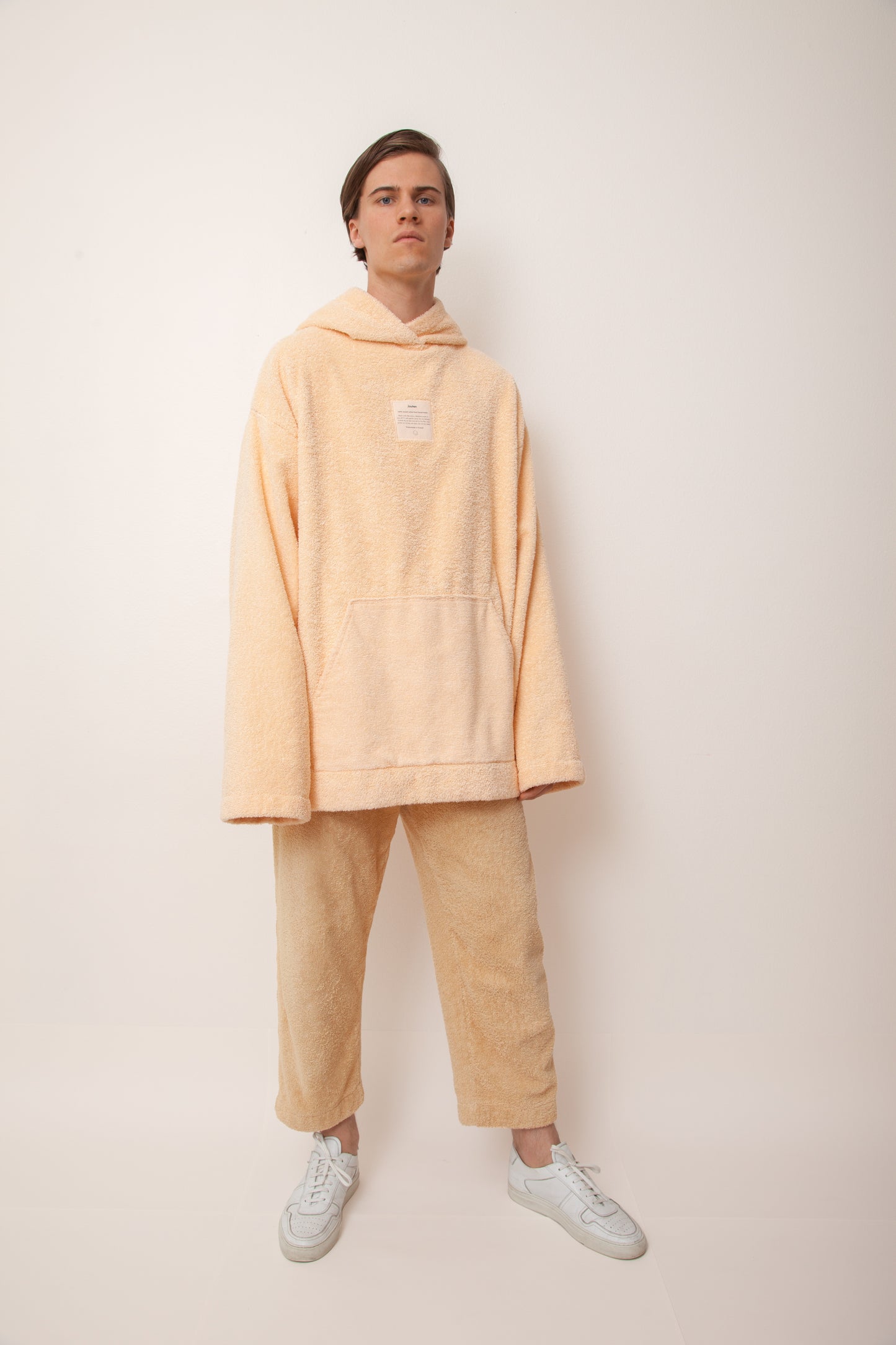 Unisex Cropped Terry Pants in Coffee