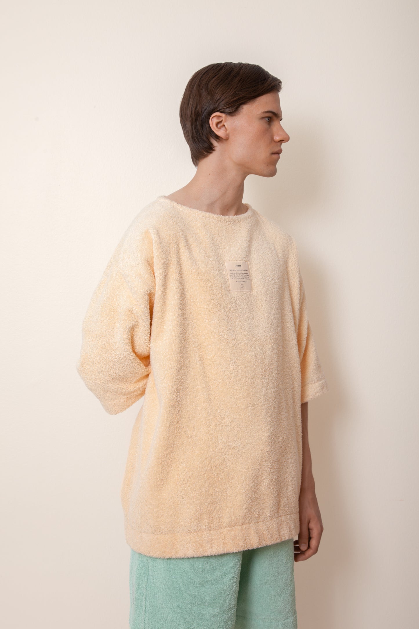 Unisex Terry Half Sleeve in Peach