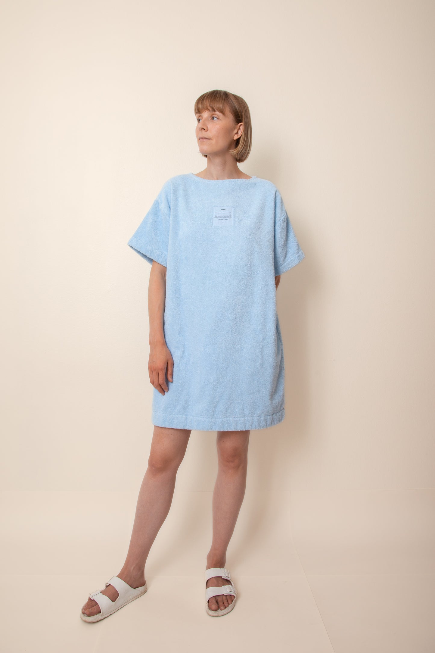 Unisex Overlong Terry Shirt in Cloudy Blue