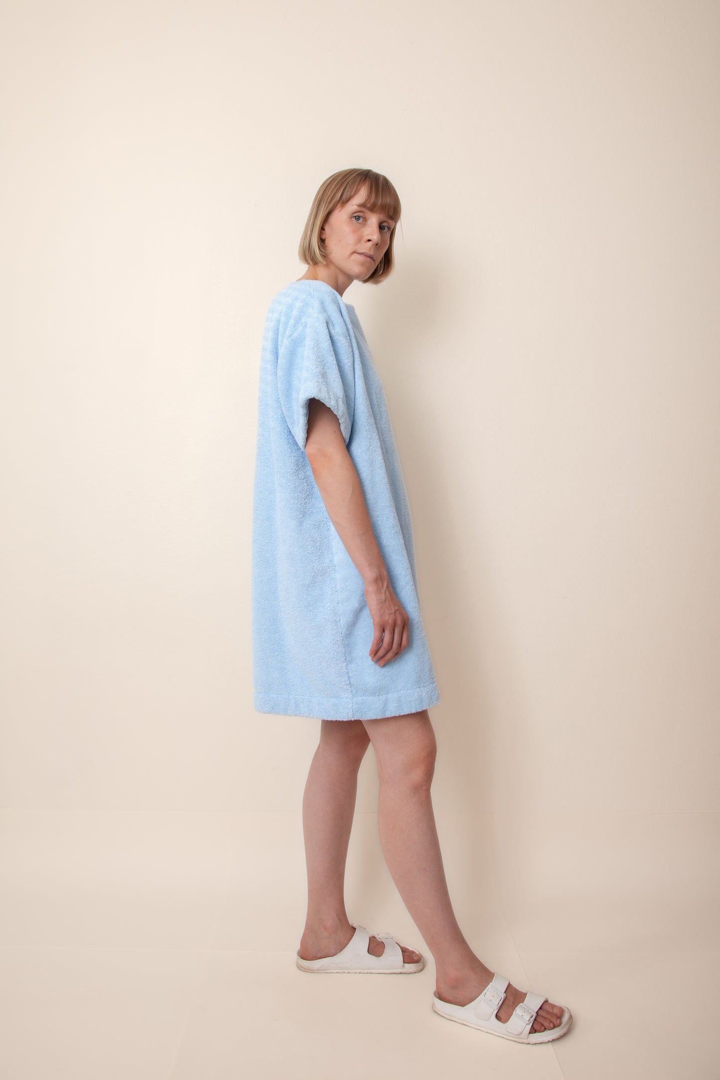 Unisex Overlong Terry Shirt in Cloudy Blue