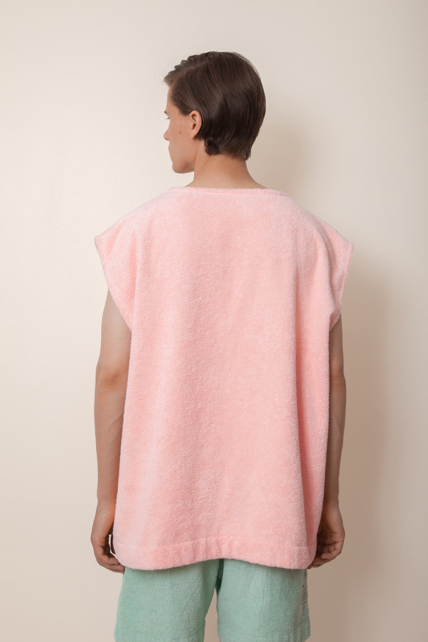 Unisex Sleeveless Terry Shirt in Flamingo