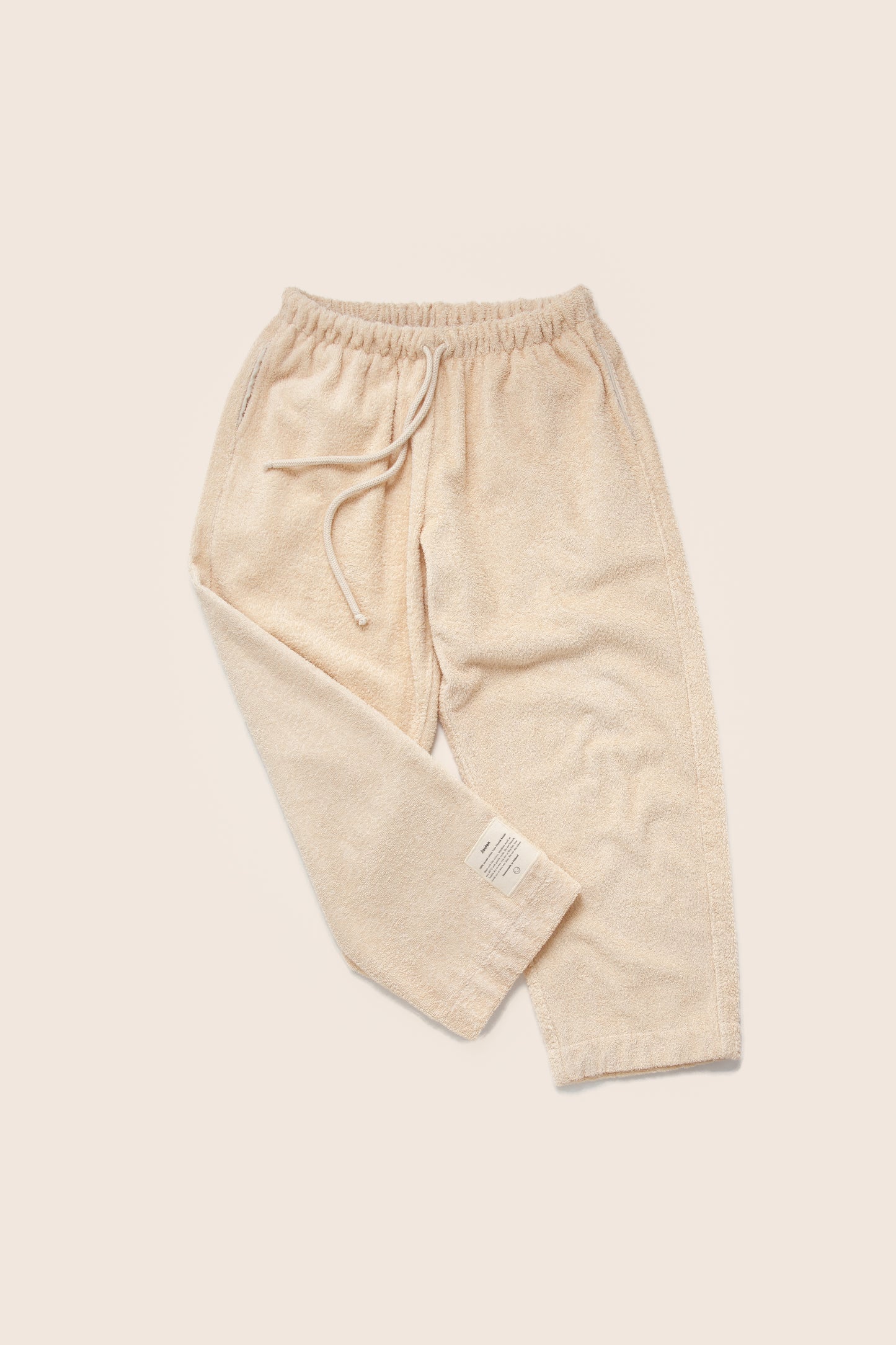 Unisex Cropped Terry Pants in Sand