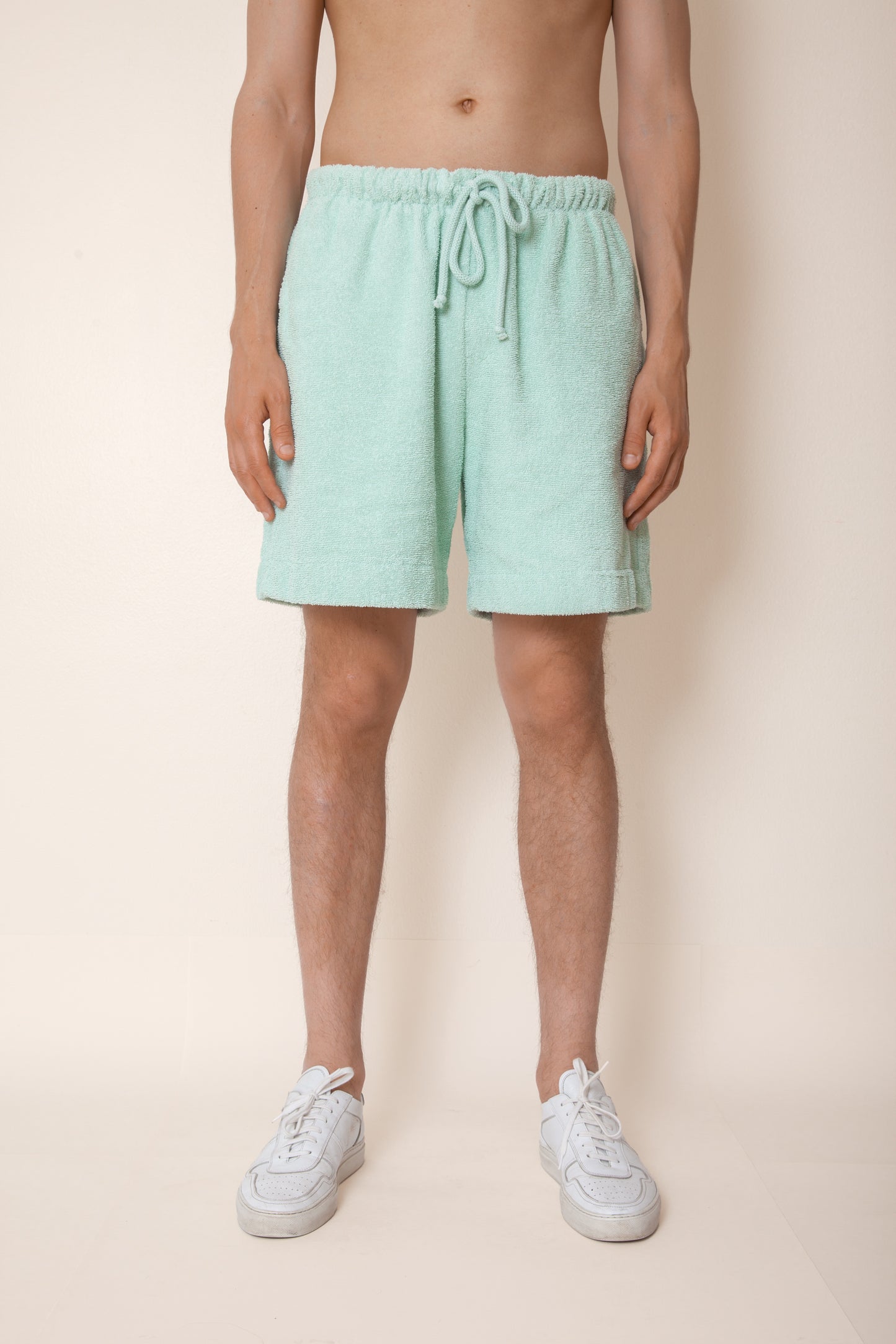 Unisex Terry Basketball Shorts in Mint