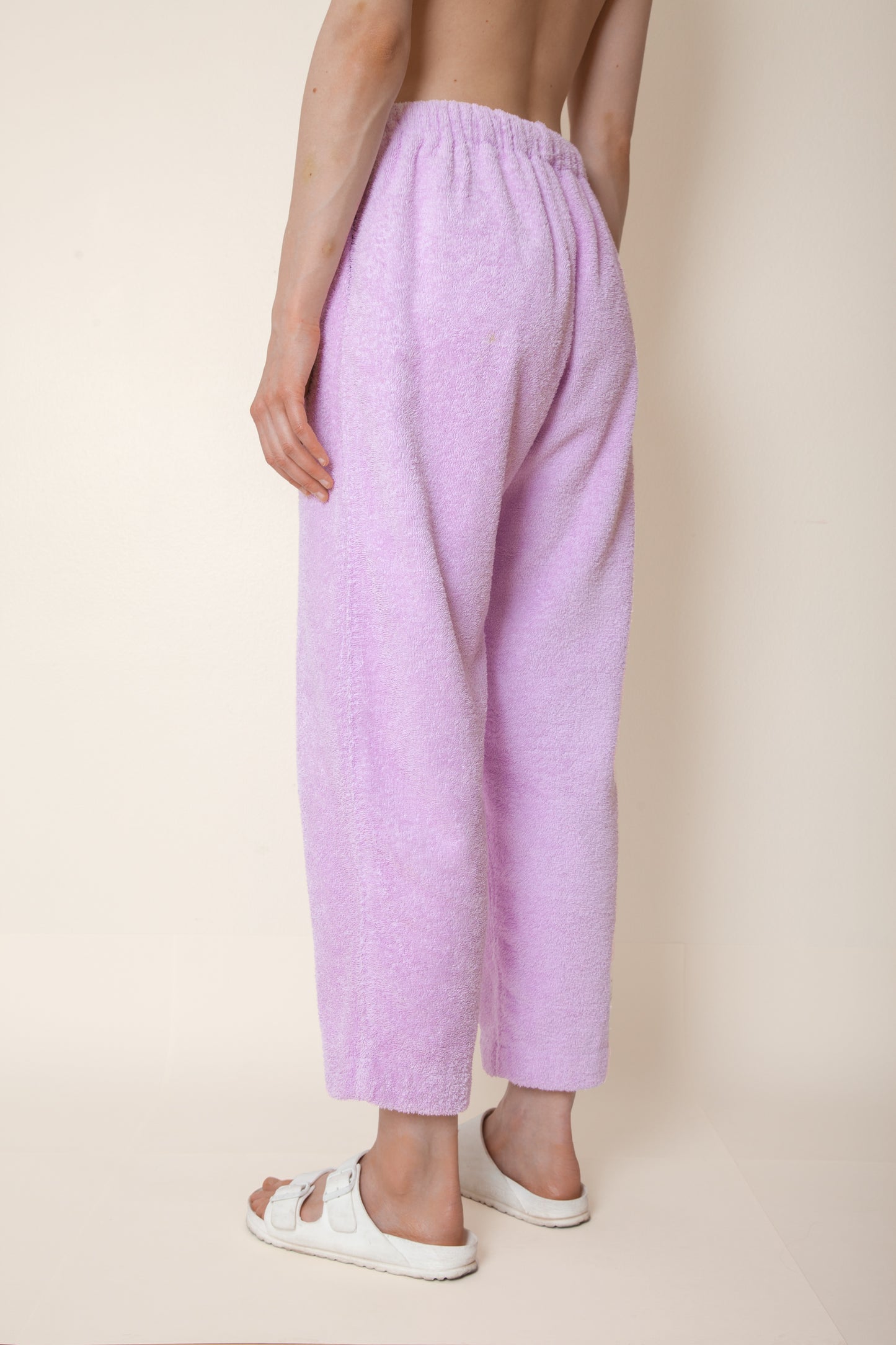 Unisex Cropped Terry Pants in Lupine
