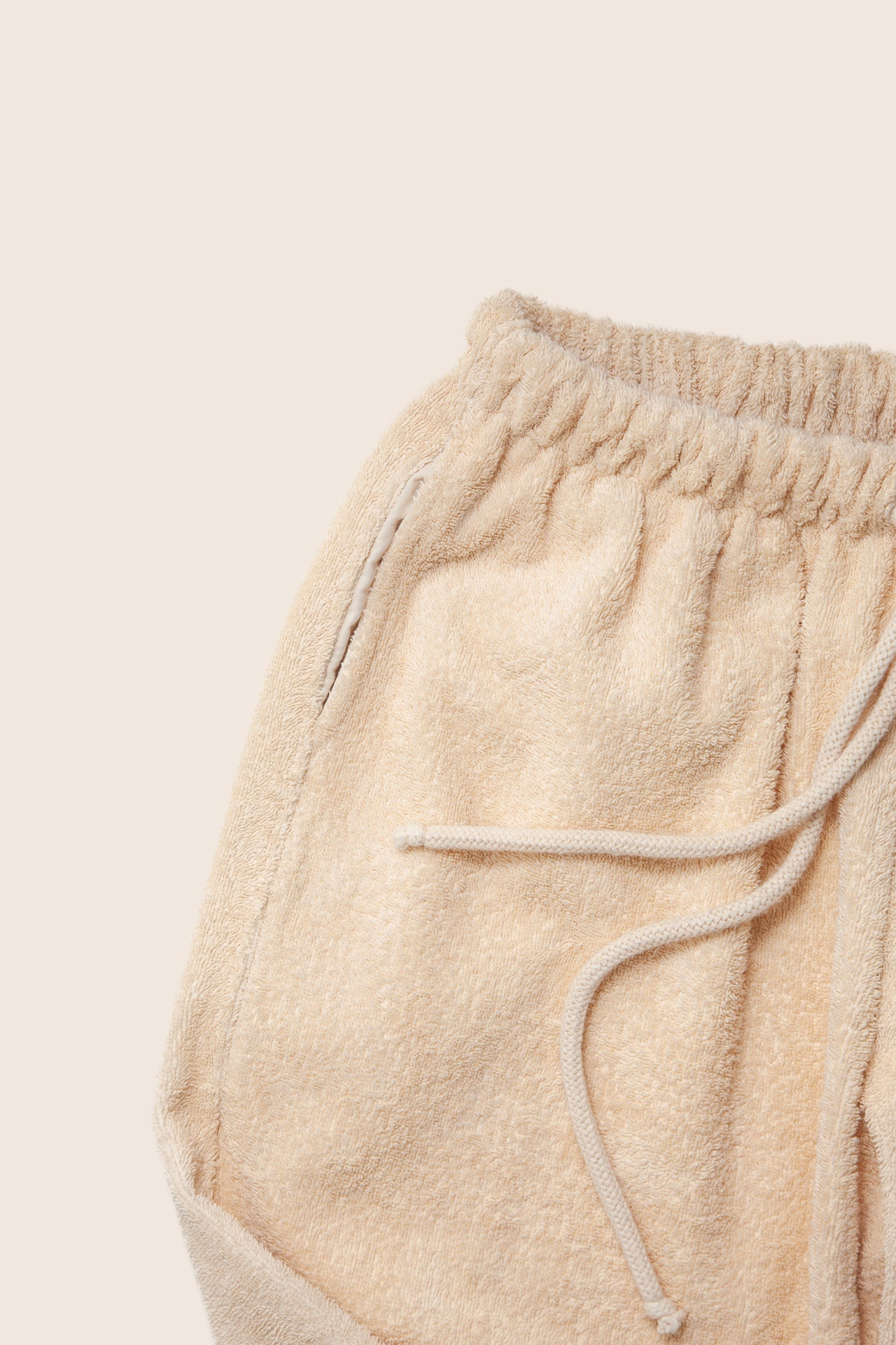 Unisex Cropped Terry Pants in Sand